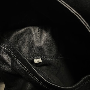 vintage GIORGIO ARMANI black leather padding coverall coat