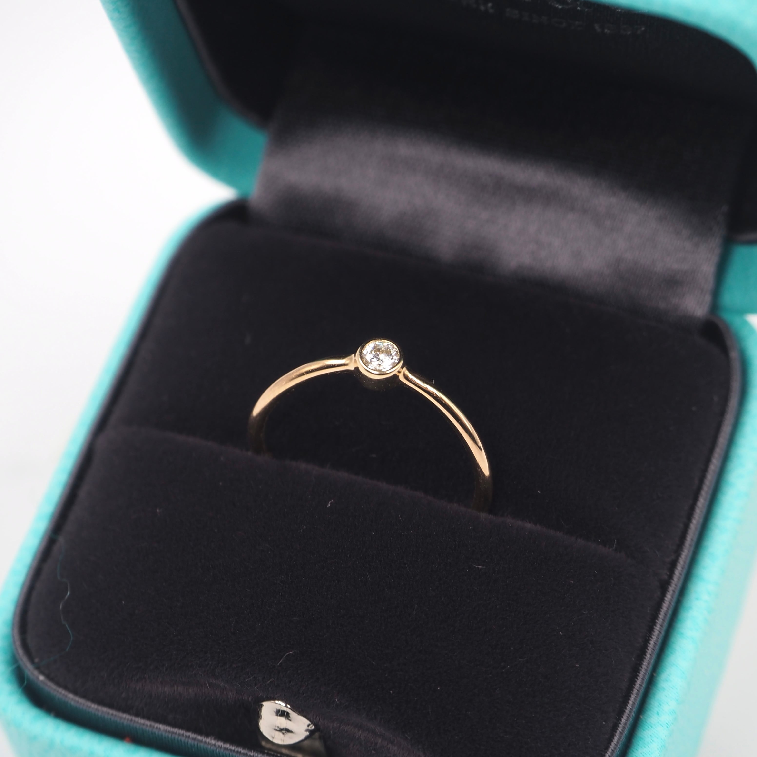 11/16掲載【現行品】Tiffany&Co. 約8号 エレサペレッティ ウェーブシングルロウ ダイヤモンドリング ダイヤモンド K18 ゴールド ティファニー 付属品付