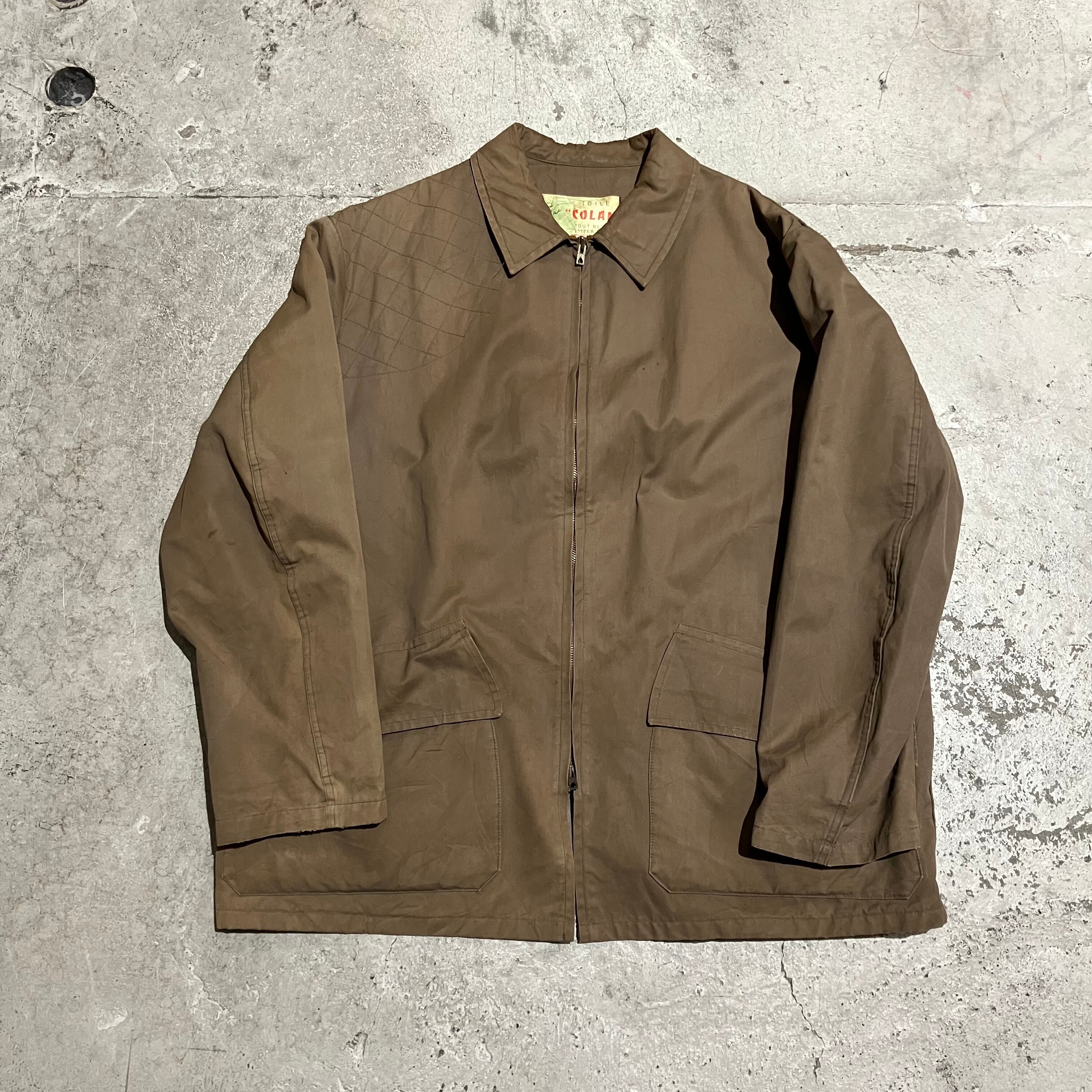 60s～ FRENCH WORK / TOILE COLAM 動物ボタン ハンティングジャケット 