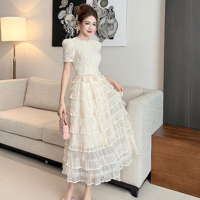 【dress】レイヤードチュールデートワンピース M32916