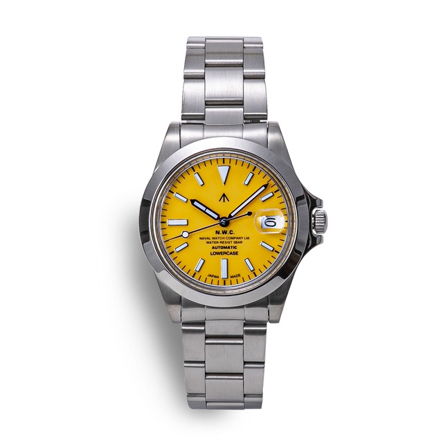 Naval Watch Produced By LOWERCASE FRXA015 Yellow Mechanical  S/S 3 links Metal band