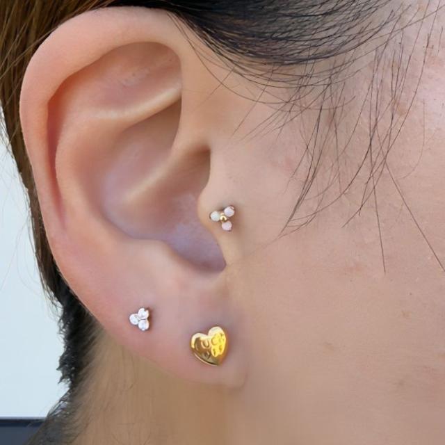ボディピアス 18G 16G オパール ゴールド トリニティ インターナル