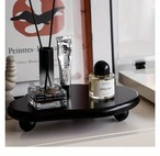 トレイ　ウェーブ　おしゃれ　化粧品　アクセサリー　アロマ　装飾　ディスプレイ　黒　ブラック