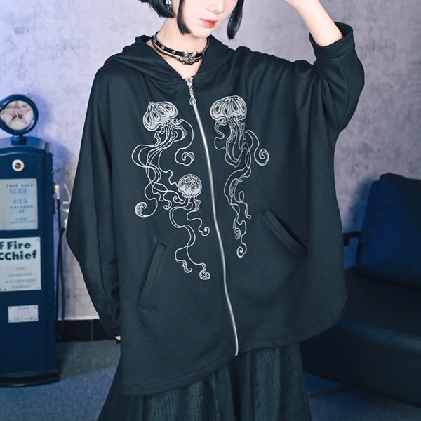 M:E エムイー ドルマンスリーブ ジップパーカー - パーカー DR HOODIE