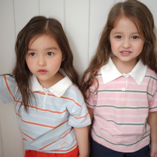 【取寄】neneru｜ken collar t-shirt｜ケンカラーTシャツ｜12M-XL｜kids｜26 summer