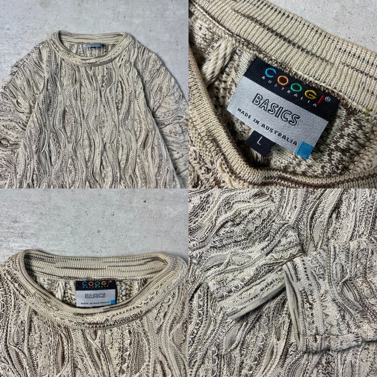 90年代 オーストラリア製 COOGI BASICS クージー 3Dニット セーター 