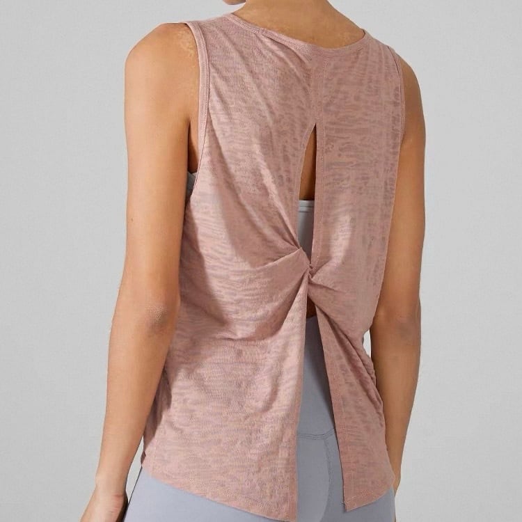 バックリボン ノースリーブ クロップド丈 タンクトップ 4カラー 00131