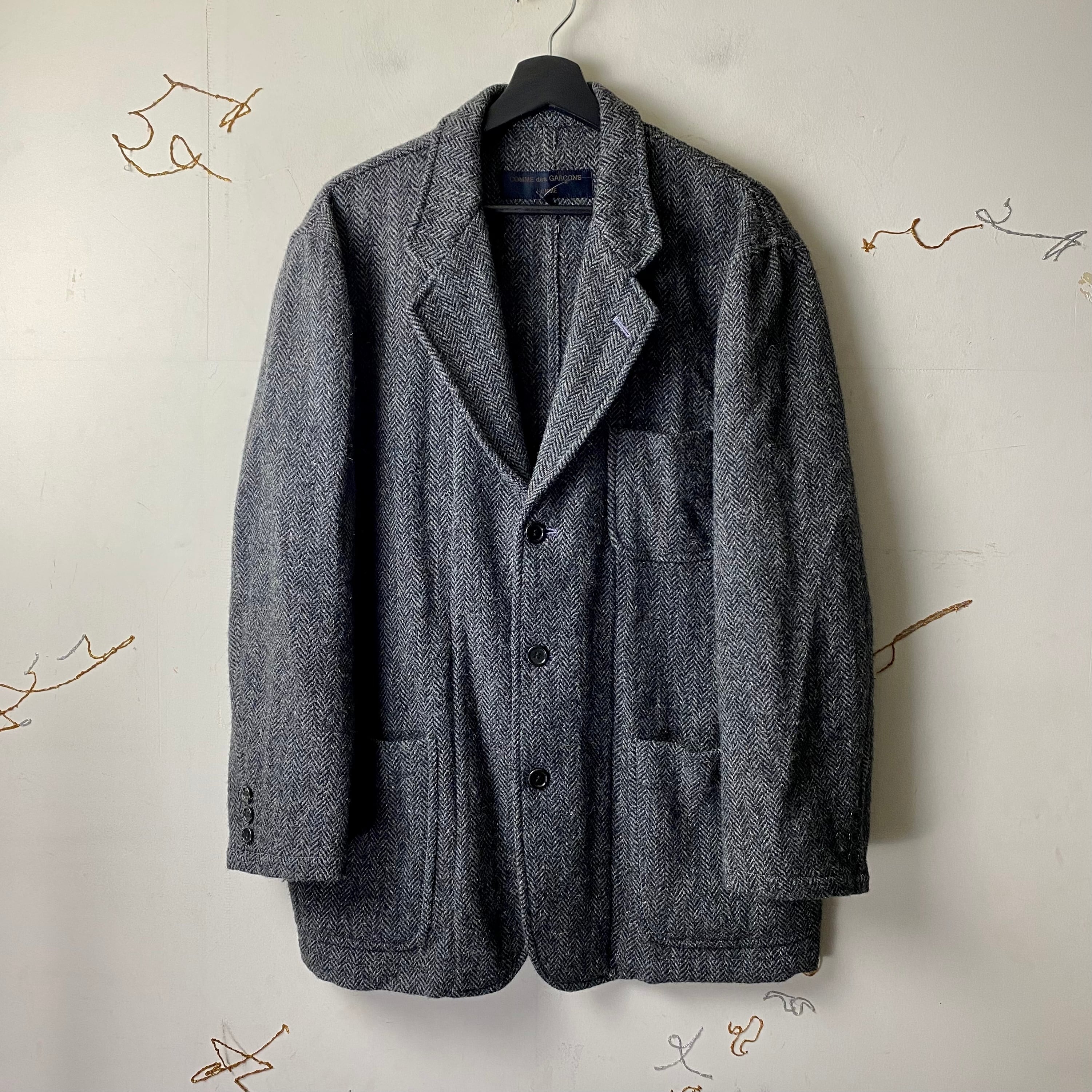 AD1995 COMME des GARCONS HOMME herringbone pattern wool tailored  