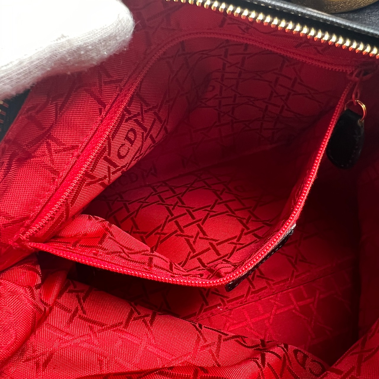 DIOR ディオール レディディオール ミディアム カナージュ  ハンドバッグ 黒 A-14122