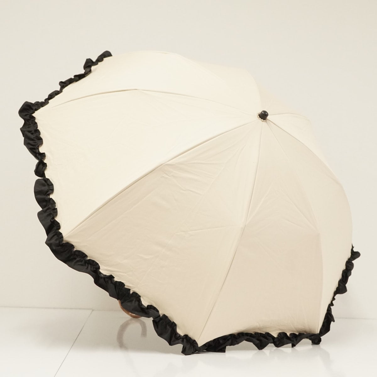 【美品】FOX UMBRELLAS フリル　傘　ホワイト 晴雨兼用傘 FOX UMBRELLAS フォックス アンブレラズ USED品 細巻