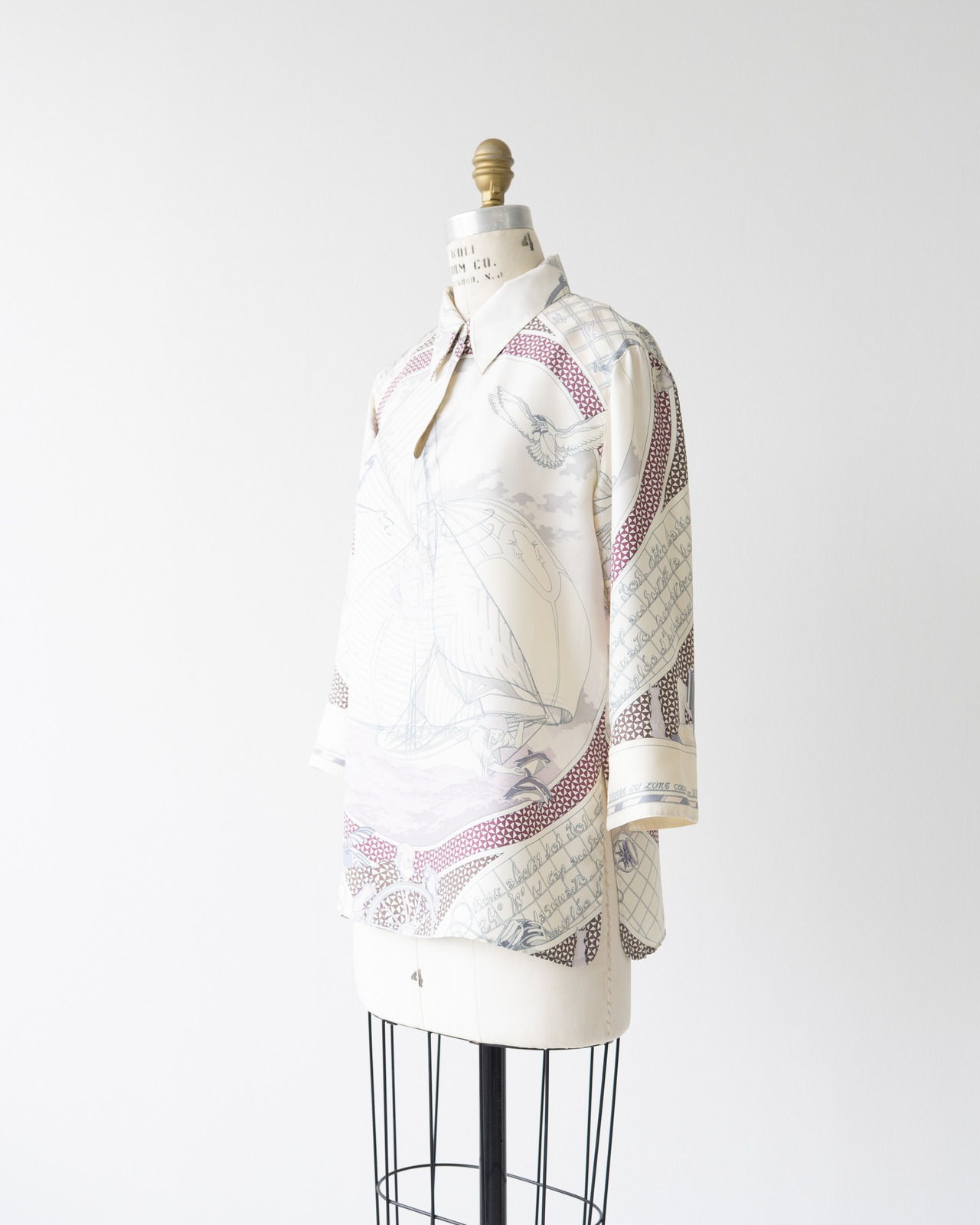〈Hermès by martin margiela〉3/4 Sleeve Silk Shirt