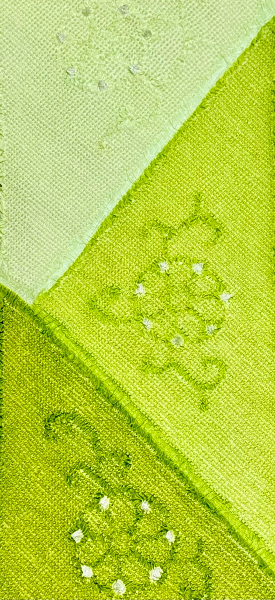 総絞り帯あげ 三色切取染分 菊唐草柄 振袖用 | 絞彩苑種田