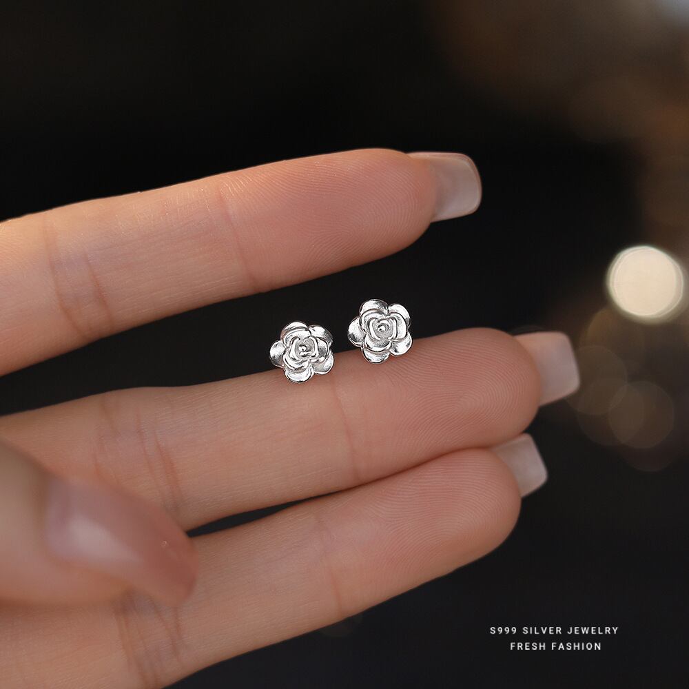 K18鏡面仕上げ ピアス シルバー999 レディース アクセサリー | Daimaruya