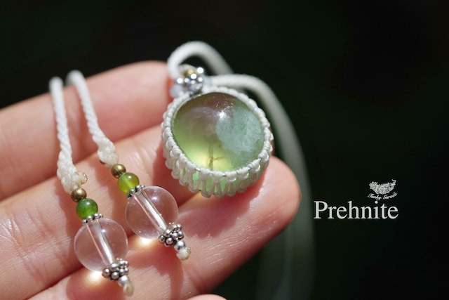 メロンカラー★高品質プレナイト マクラメネックレス1699