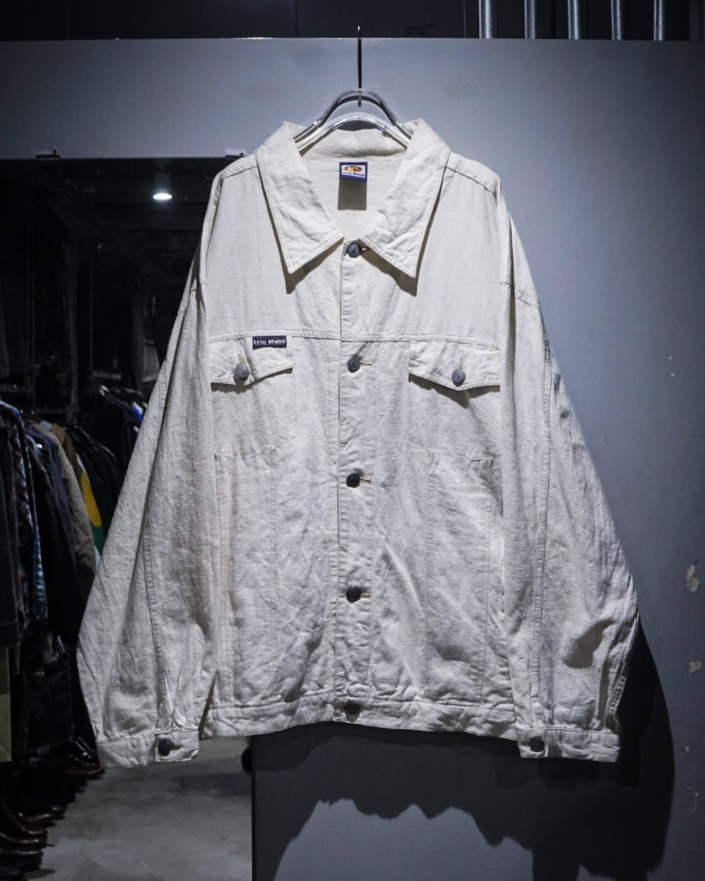 add (C) vintage】Linen × Cotton Vintage Tracker Type Jacket | Caka
