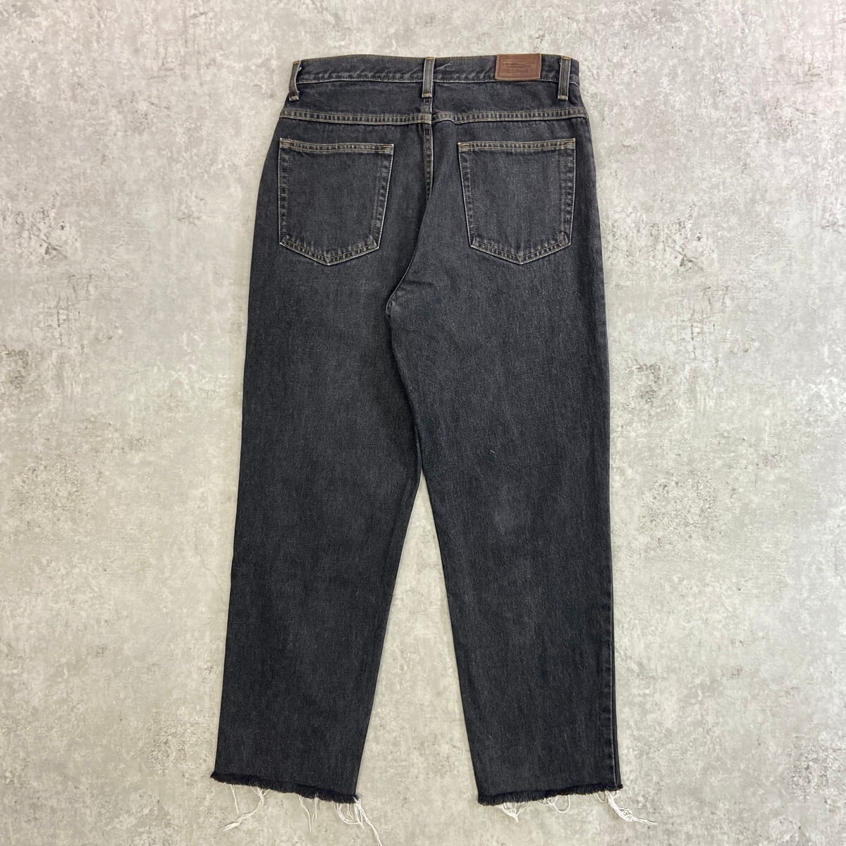 L.L.Bean エルエルビーン ブラックデニムパンツ テーパード カットオフ