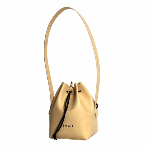 drawstring shoulder bag / beige