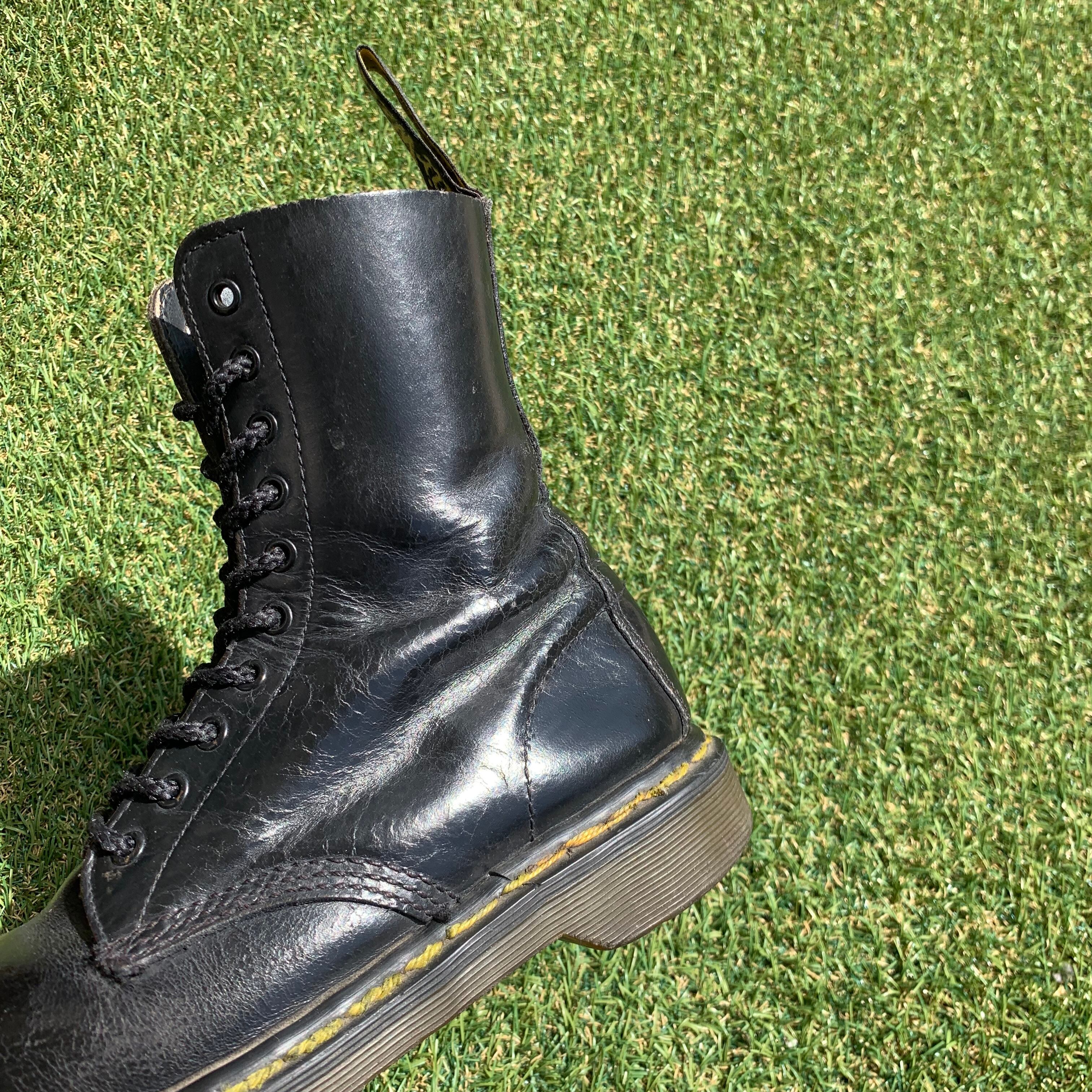 無地生産国ドクターマーチン Dr.Martens スチールトゥ 10ホールブーツ 英国製 UK3 レディース21.5cm /saa008729