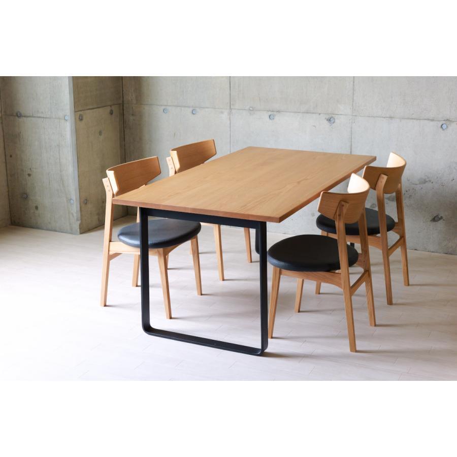 ダイニングテーブル 140 無垢天板 アイアン脚 ウォールナット無垢材