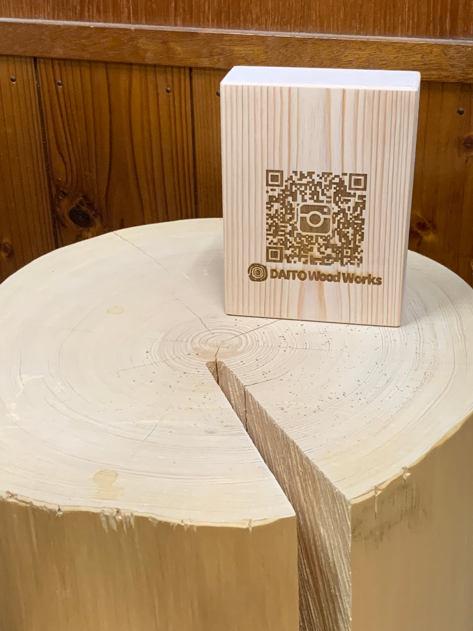 木のQRコード 「ヒノキ①10．5cmサイズ」 ☆オーダー受注品