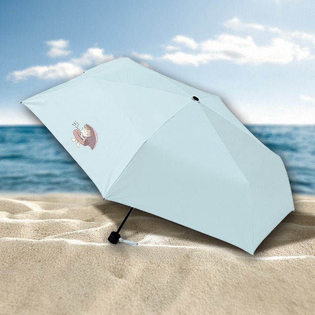 私、日焼けはしたくないの！-遮光折りたたみ傘(スモークブルー)