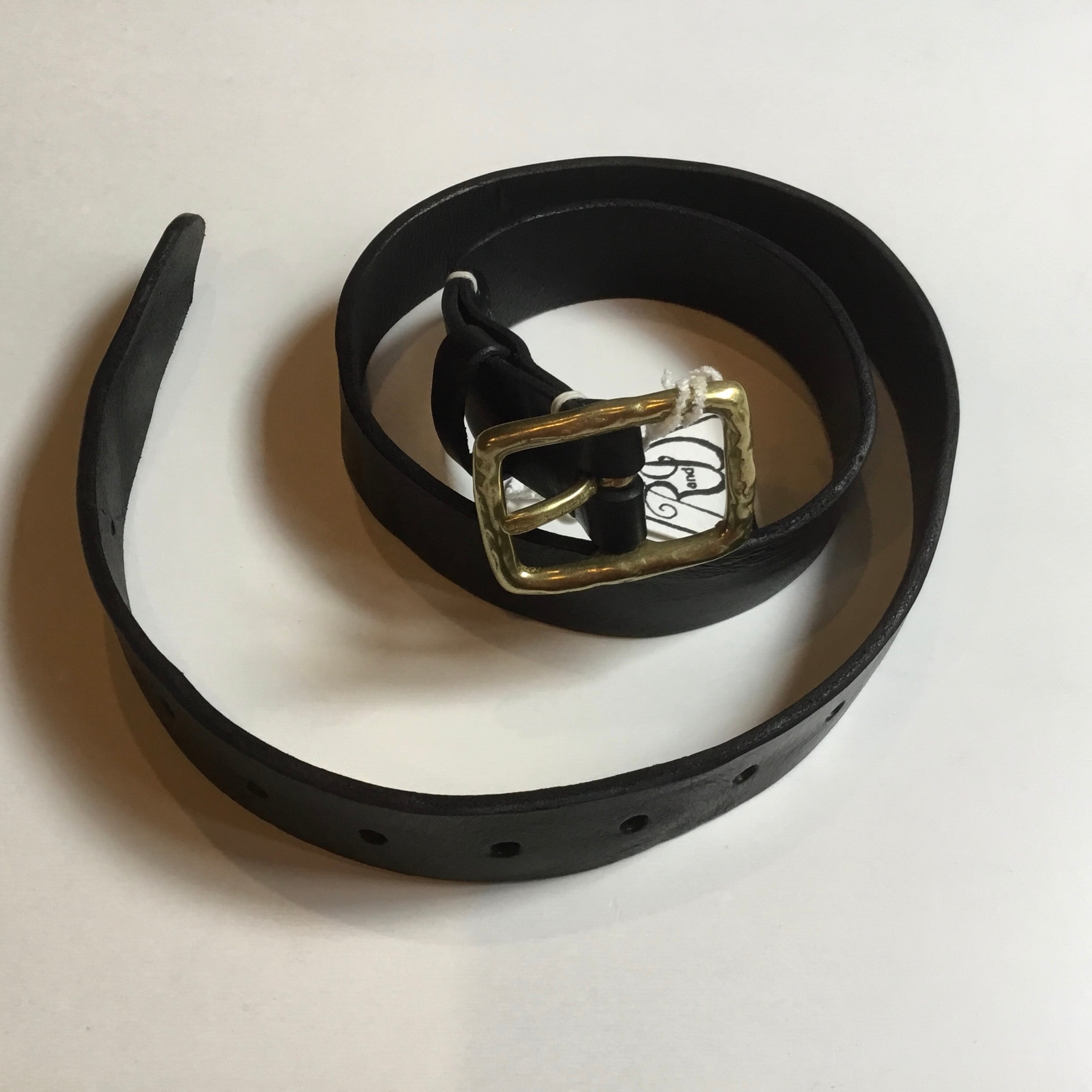 【再入荷】R&D.M.Co-/OLDMAN'S TAILOR MONTANA LEATHER BELT 32mm BLACK #6389