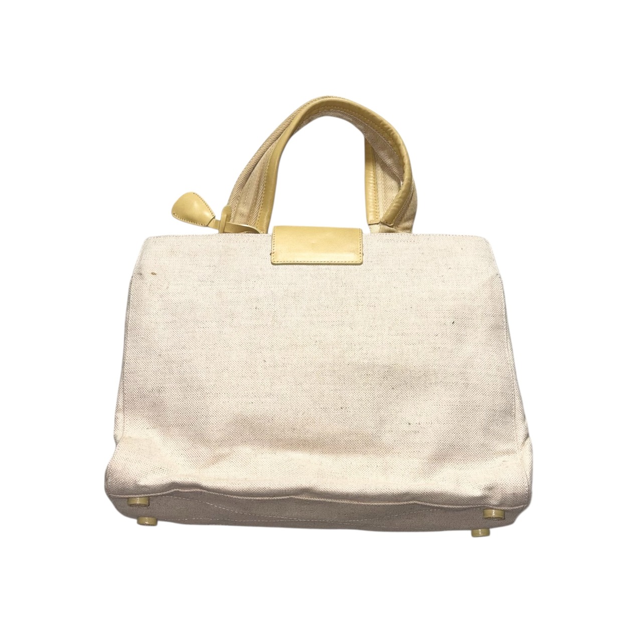 PRADA canvas × leather tote bag