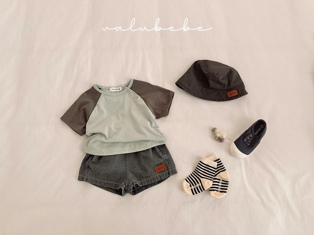 《予約》送料無料【valu bebe】Ppang Cut Denim Pants