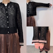 フレアスリーブシアーニットCD/ブラック