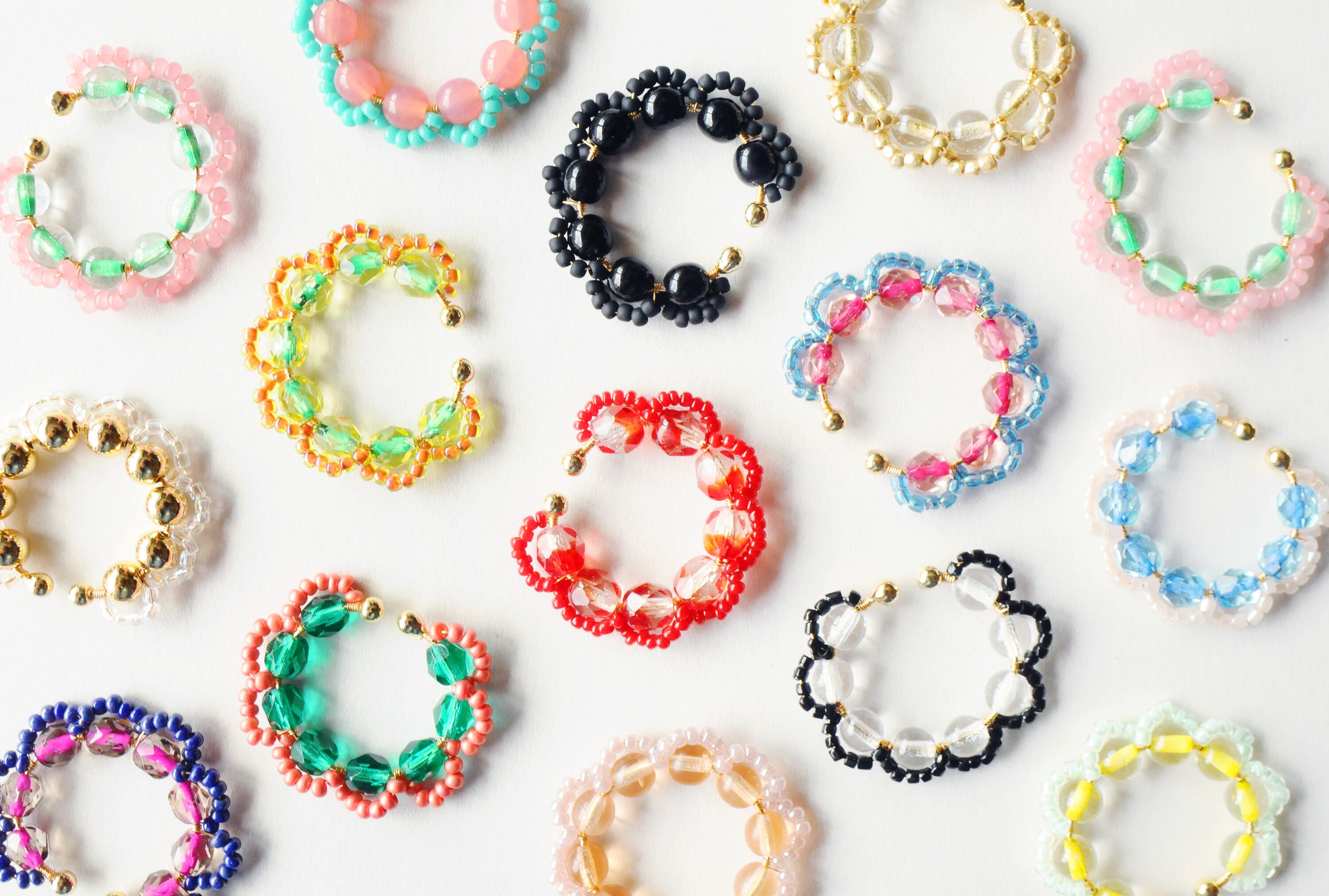 ＜Rollo～イロヅクビジュー～＞イヤーカフ『 Momoiro × Pink 』