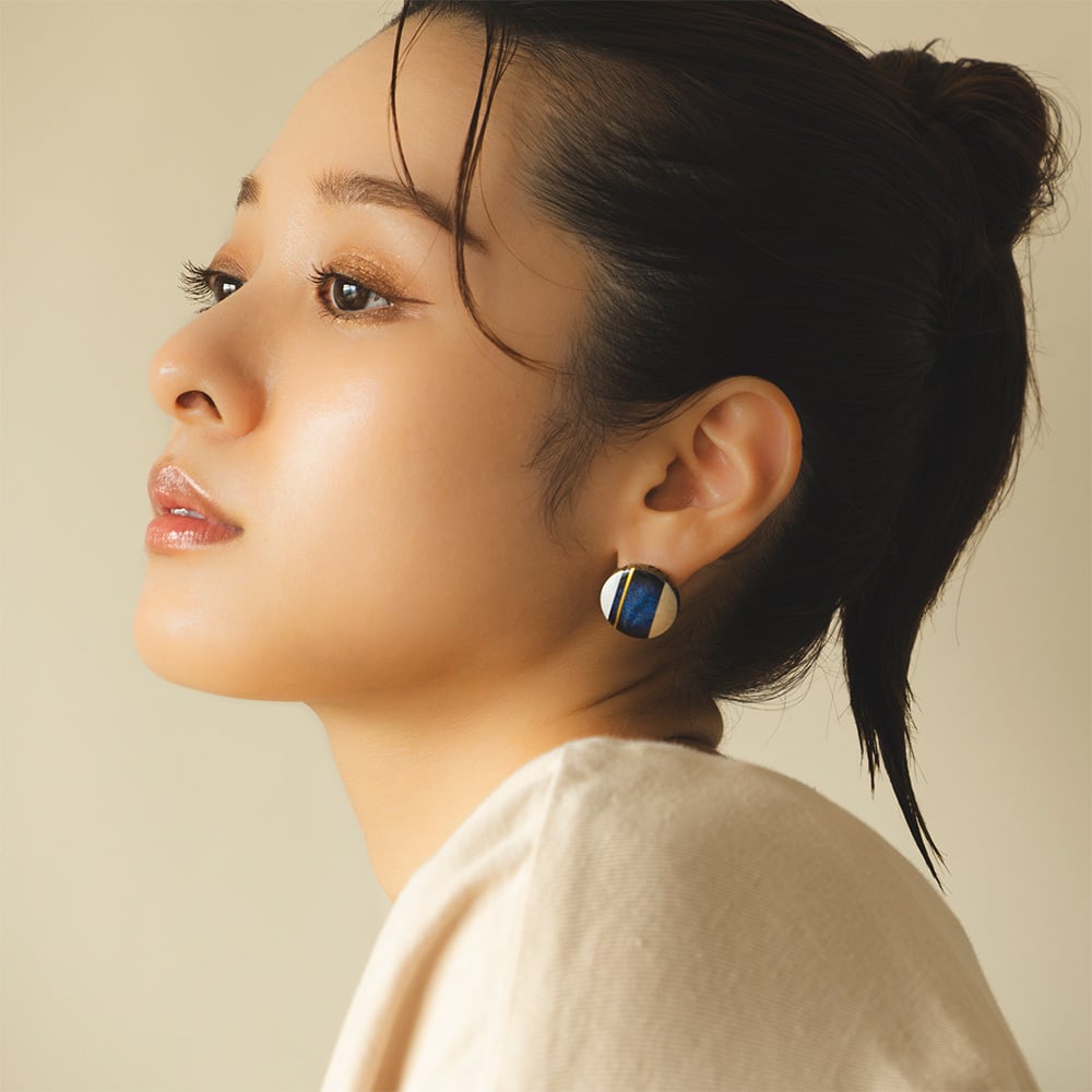 美濃焼陶器 クラシック ピアス / イヤリング｜藍（あい） | MIKELO