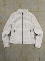 white stand collar jacket