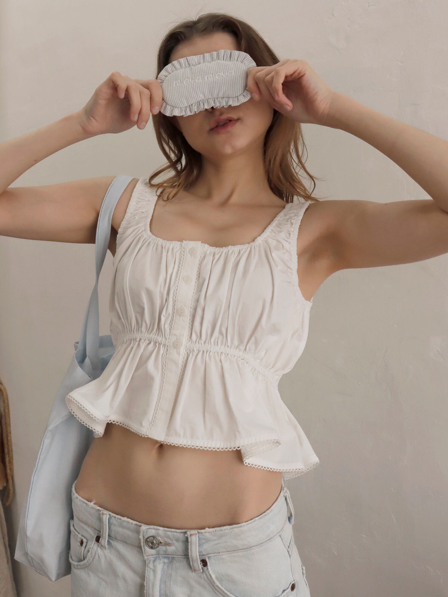 PEPLUM TANK TOP -WHITE- | mieya mieya