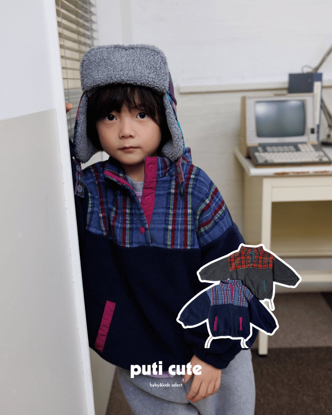 80-140 ꒰ 予約 ꒱ Check snap pullover / andbutter ⸝⋆
