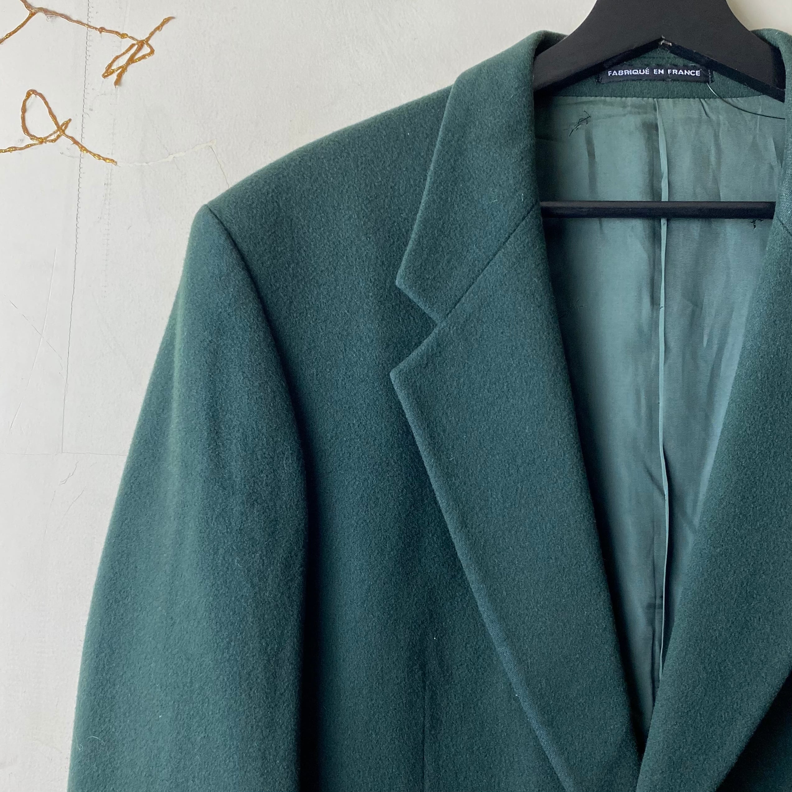 vintage YVES SAINT LAURENT POUR HOMME green color tailored jacket 