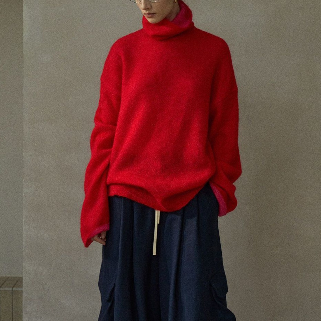 Deep Loose Turtleneck Knit【4color】 T3651