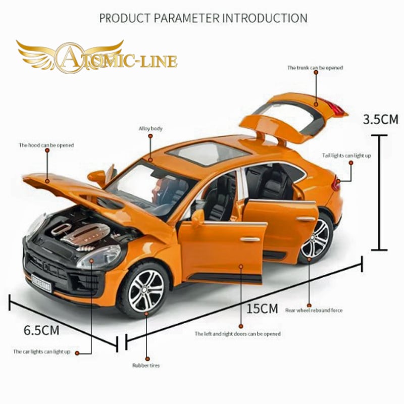 ポルシェ MACAN マカン 1/32 ミニカー 全4色 ライト点灯 エンジン