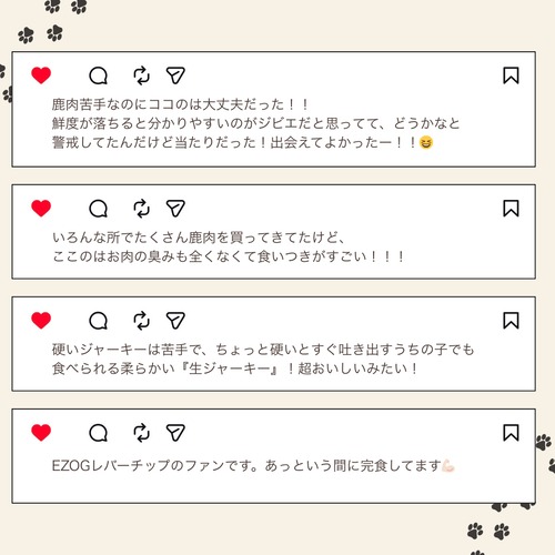 【送料無料】【やわらか】【食いつき抜群】エゾ鹿肉プレミアム生ジャーキー（大）１００g×３個セット