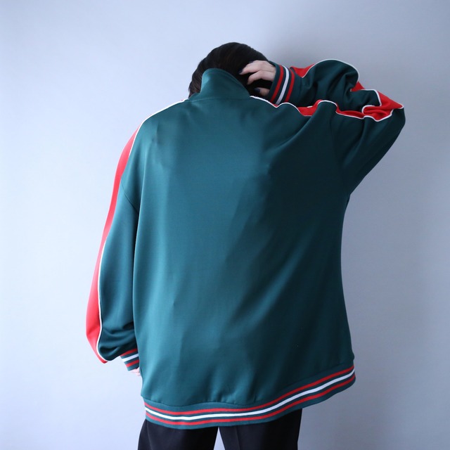 3-tone good coloring loose silhouette track jacket