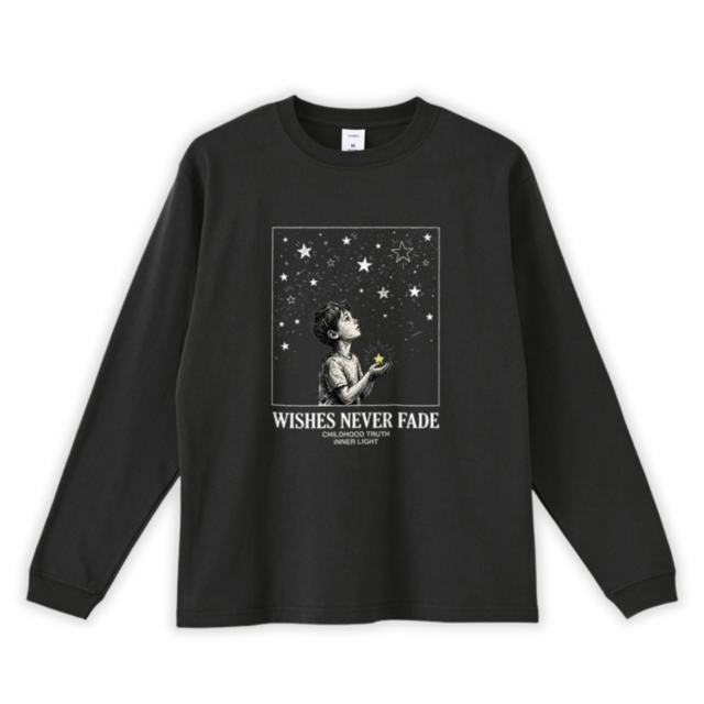 WISHES　Longsleeve T-shirt Black　[T0025]
