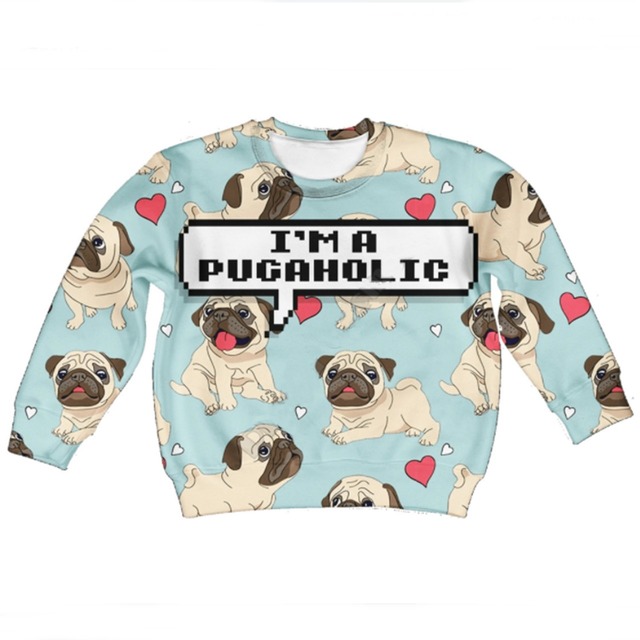 Kids pullover  -pug holic-　　hd13