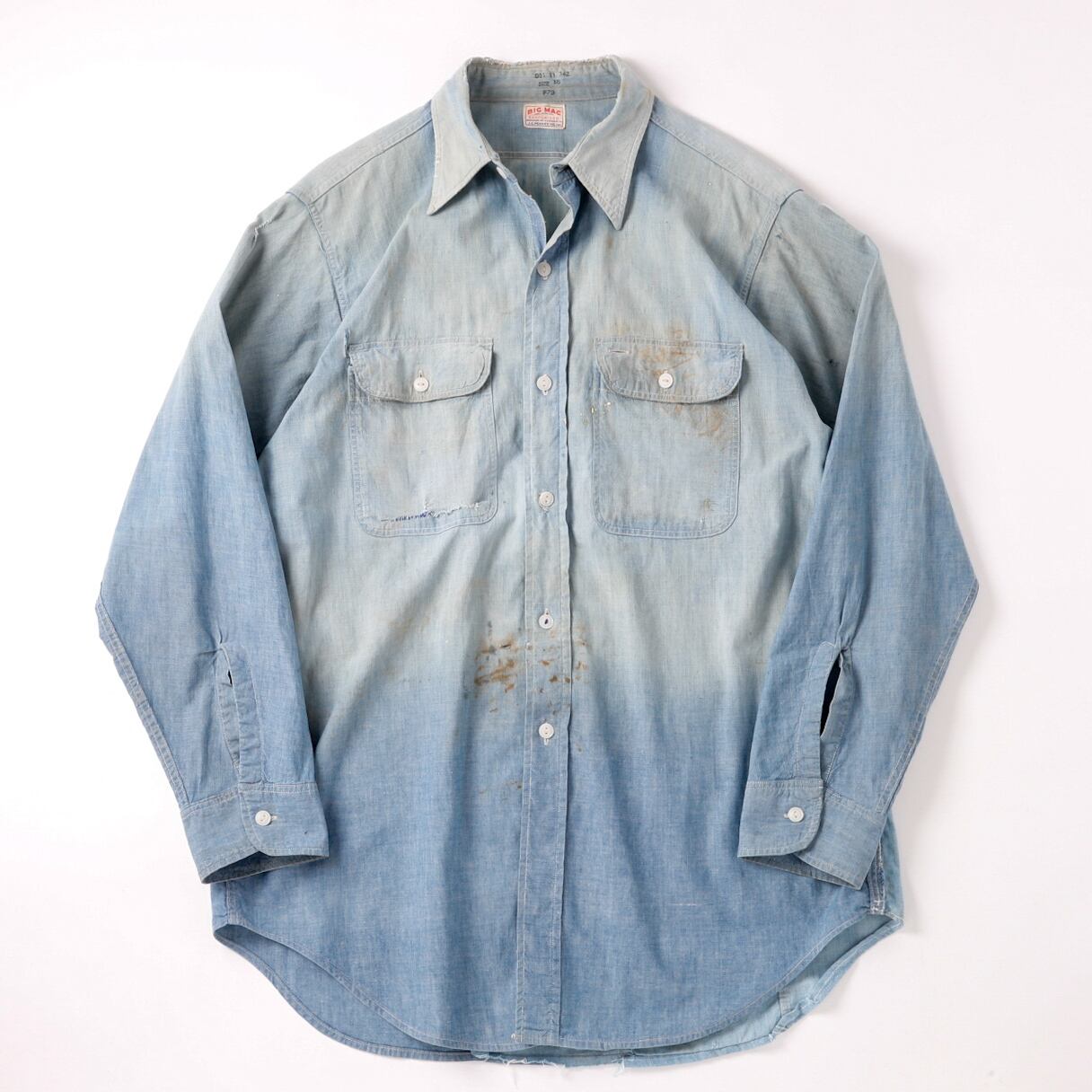 希少】50s BIG MAC special vintage chambray shirt big size made in