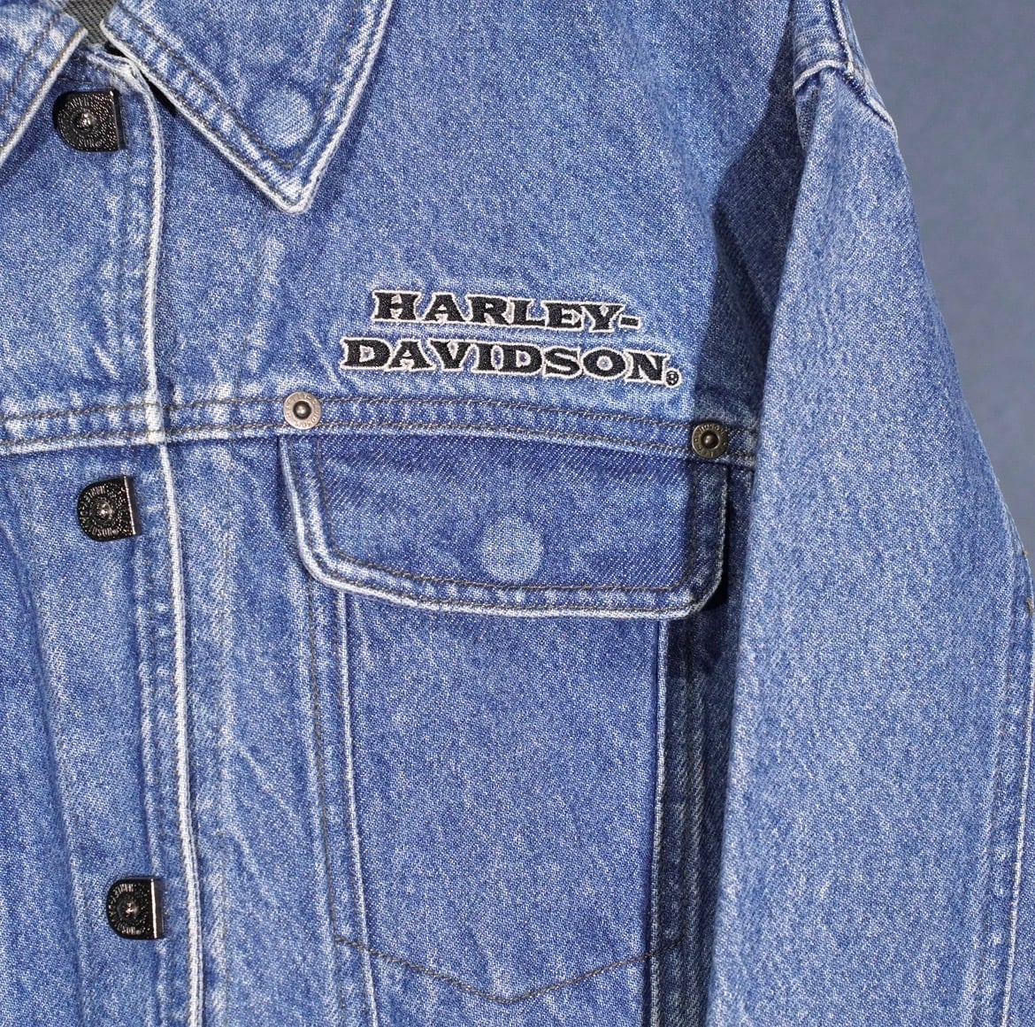 90's〜00's USA VINTAGE HARLEY DAVIDSON LOGO PRINT DESIGN DENIM