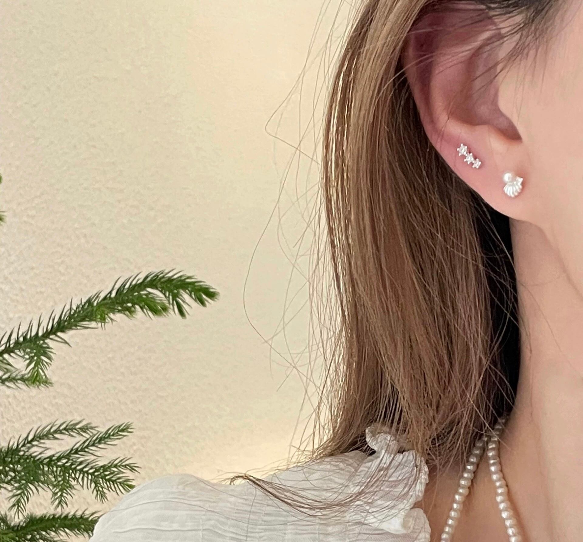 sliver 999 star /shell pierce /シルバー999 シェルピアス スター