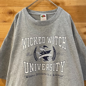 【FRUIT OF THE LOOM】カレッジ風 ロゴ Tシャツ wicked witch university XL ビッグサイズ US古着 アメリカ古着