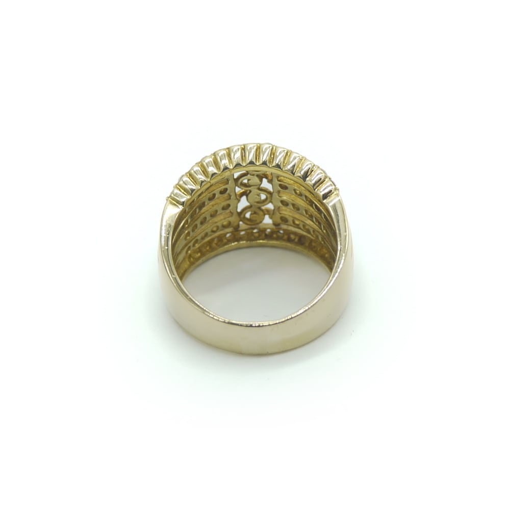 K18 ダイヤモンド デザインリング 18金 指輪 14号 Y02395