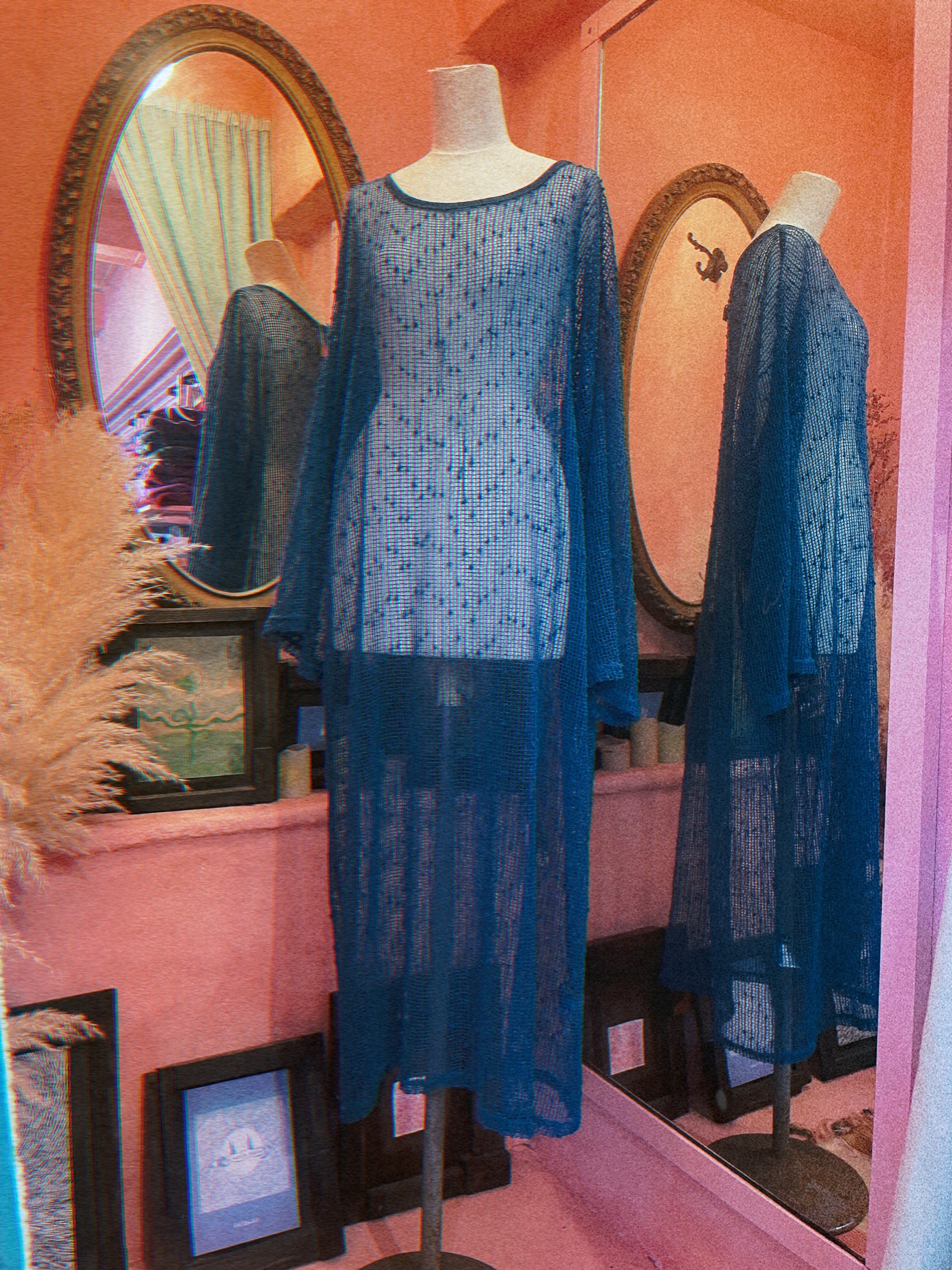used mesh long dress