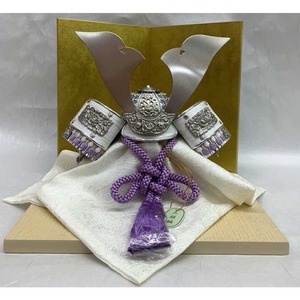 8号 パステルパープル 兜飾りセット（飾台・金屏風付き）正絹・合わせ鉢【五月人形】【兜飾り】【端午の節句】【初節句】【お祝い】【海外土産】【特別限定品】