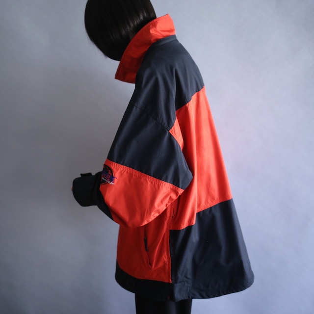 "Eddie Bauer EBTEK " red × black  over silhouette nylon anorak