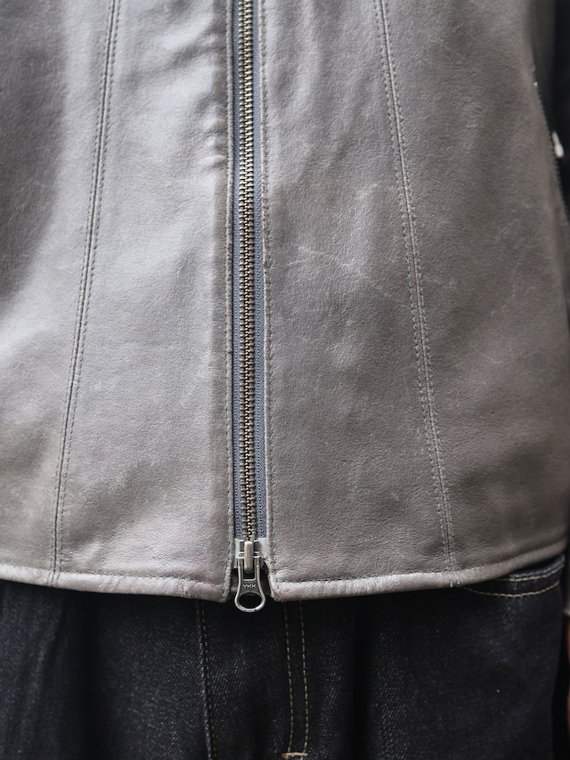 grey racing leather jacket